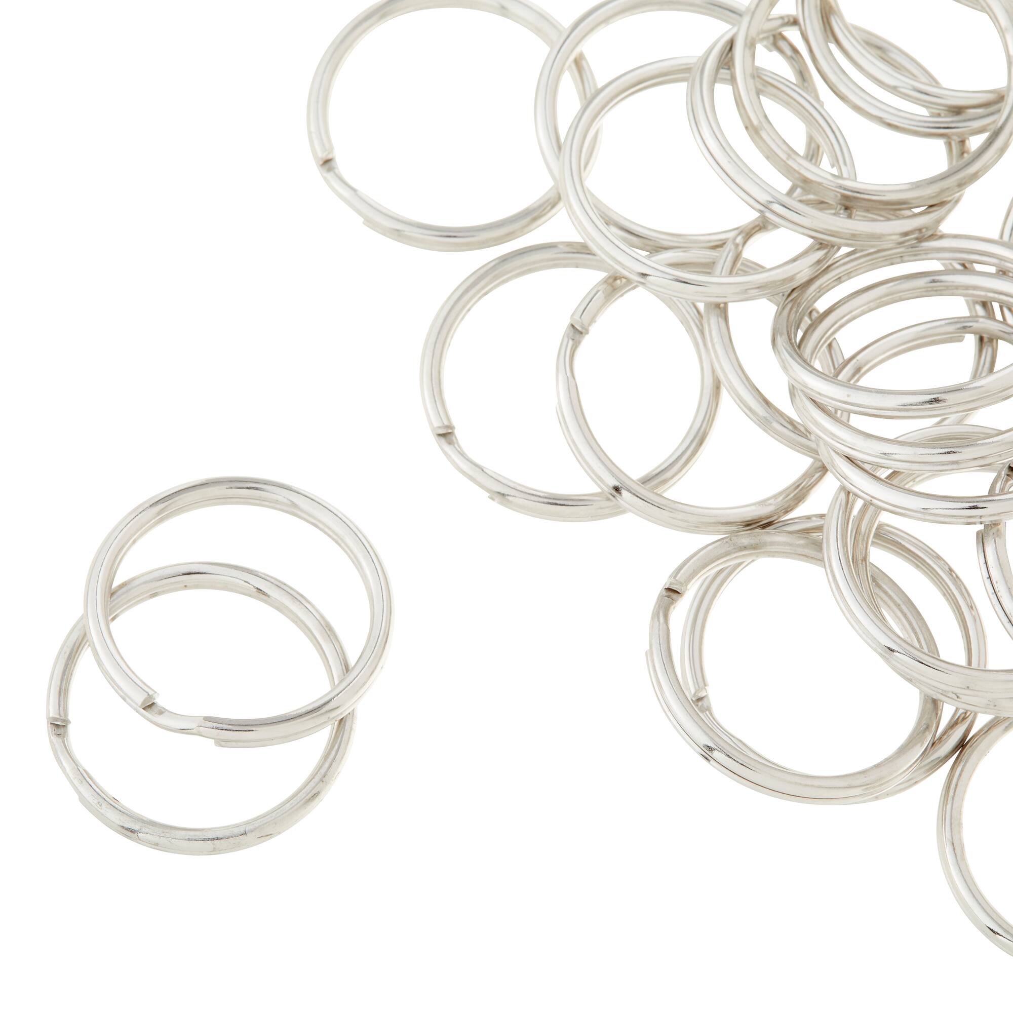 12 Packs: 28 ct. (336 total) Rhodium Split Rings, 24mm by Bead Landing™
